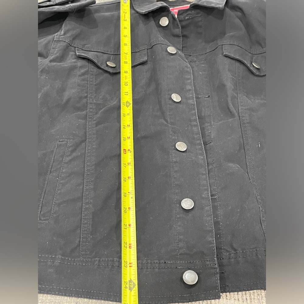 Red Label Large Black Jean Jacket Men’s Button Up Denim By Patrol Jacket New - Picture 9 of 13